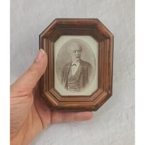 Vintage Victorian Man Small Portrait - Faded - frame made in Hong Kong